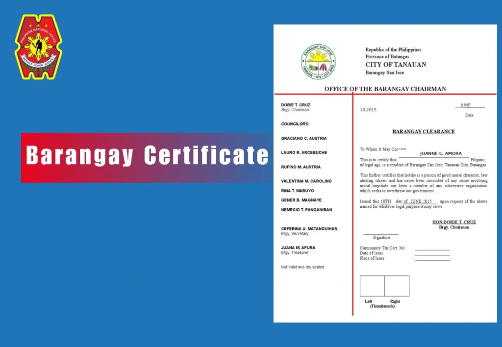 Barangay Certificate