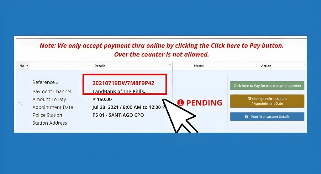 Pay the Police Clearance Fee