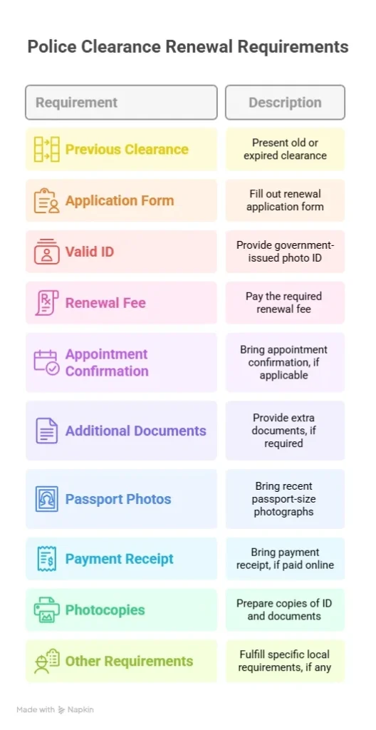 Police Clearance Renewal Requirements