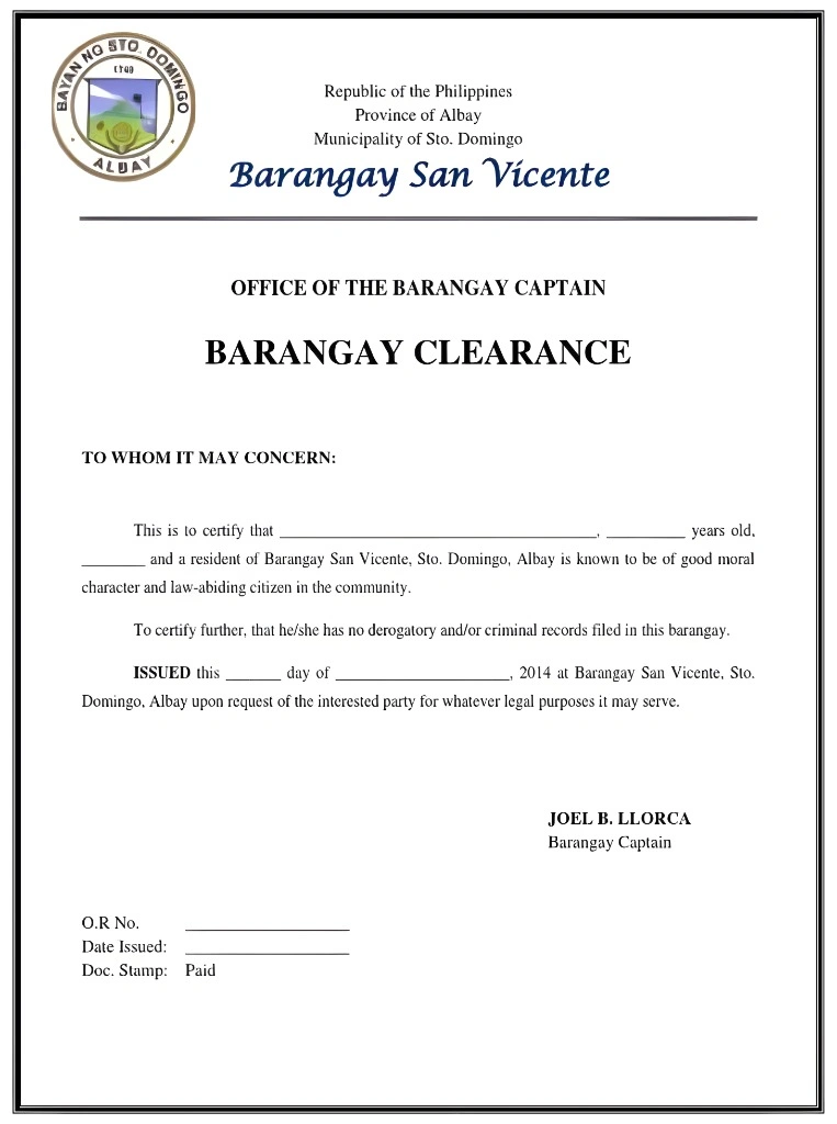What is a Barangay Clearance