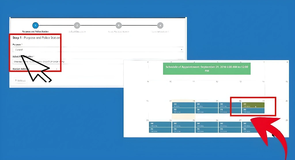 Select Appointment Date and Time
