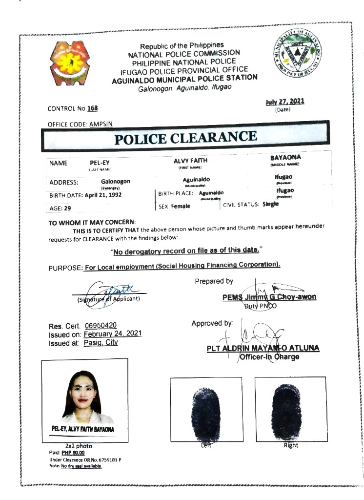 Sample Philippines: Format