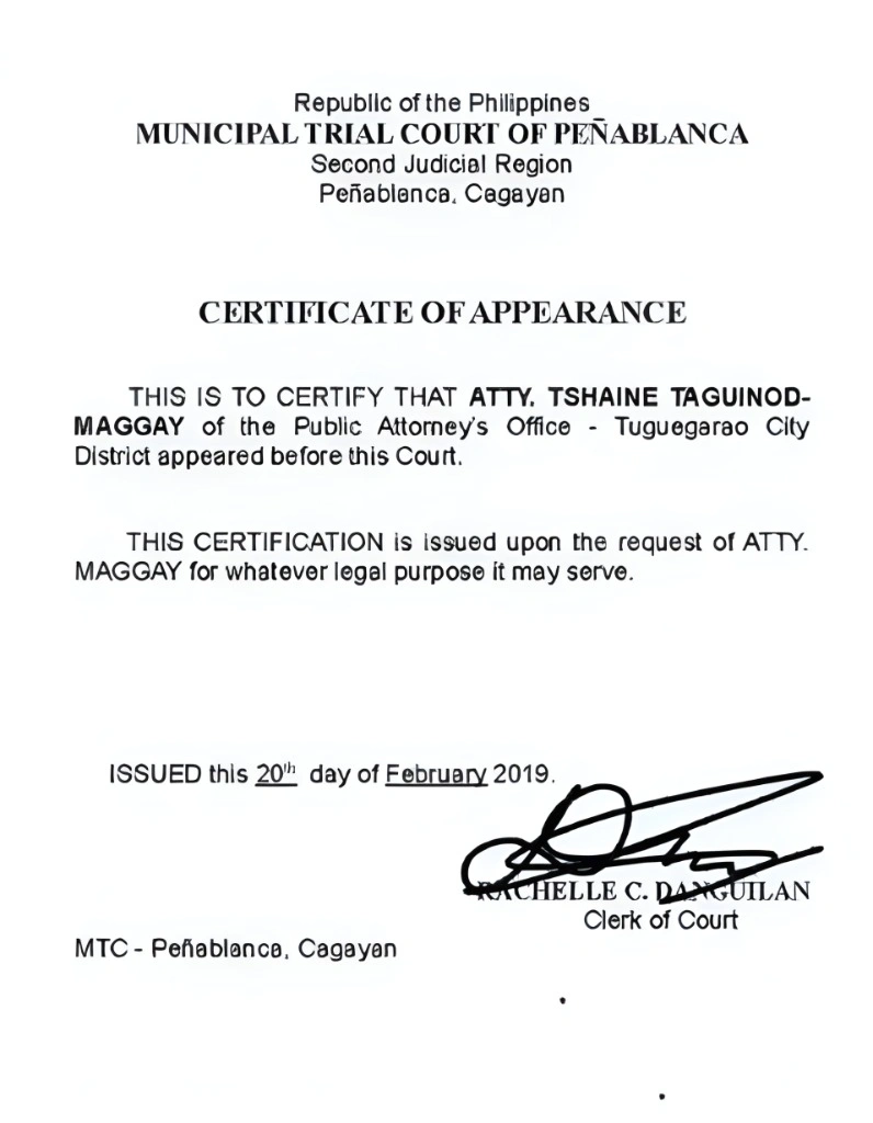 MTC Clearance Sample