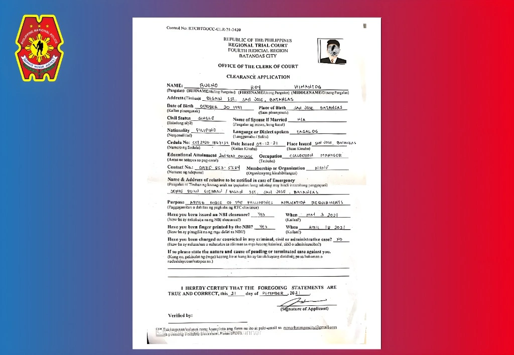 RTC Clearance Sample