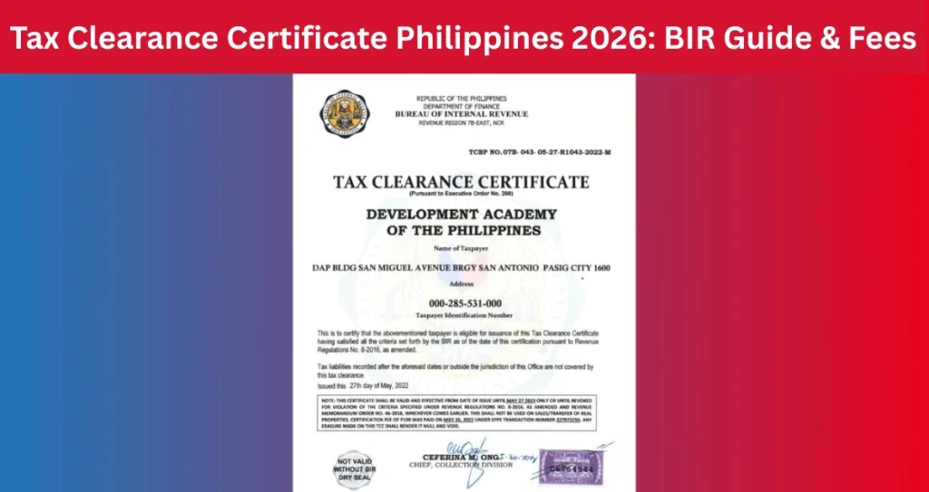 Tax Clearance Certificate Philippines 2026: BIR Guide & Fees